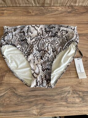 NWT Calvin Klein Neutral Snake-Print High Waist Swim Bottom SIZE XL